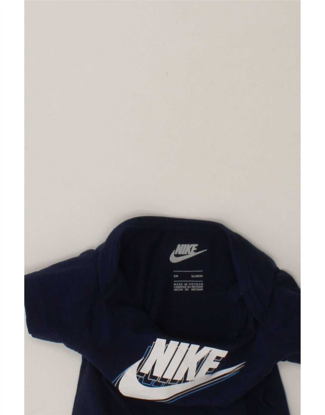 NIKE Baby Boys Graphic Bodysuit 3-6 Months Navy Blue Cotton Vintage Nike and Second-Hand Nike from Messina Hembry 