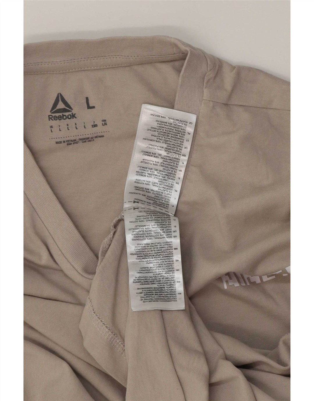 Top grafic Reebok pentru bărbați cu mânecă lungă, mare, gri bumbac