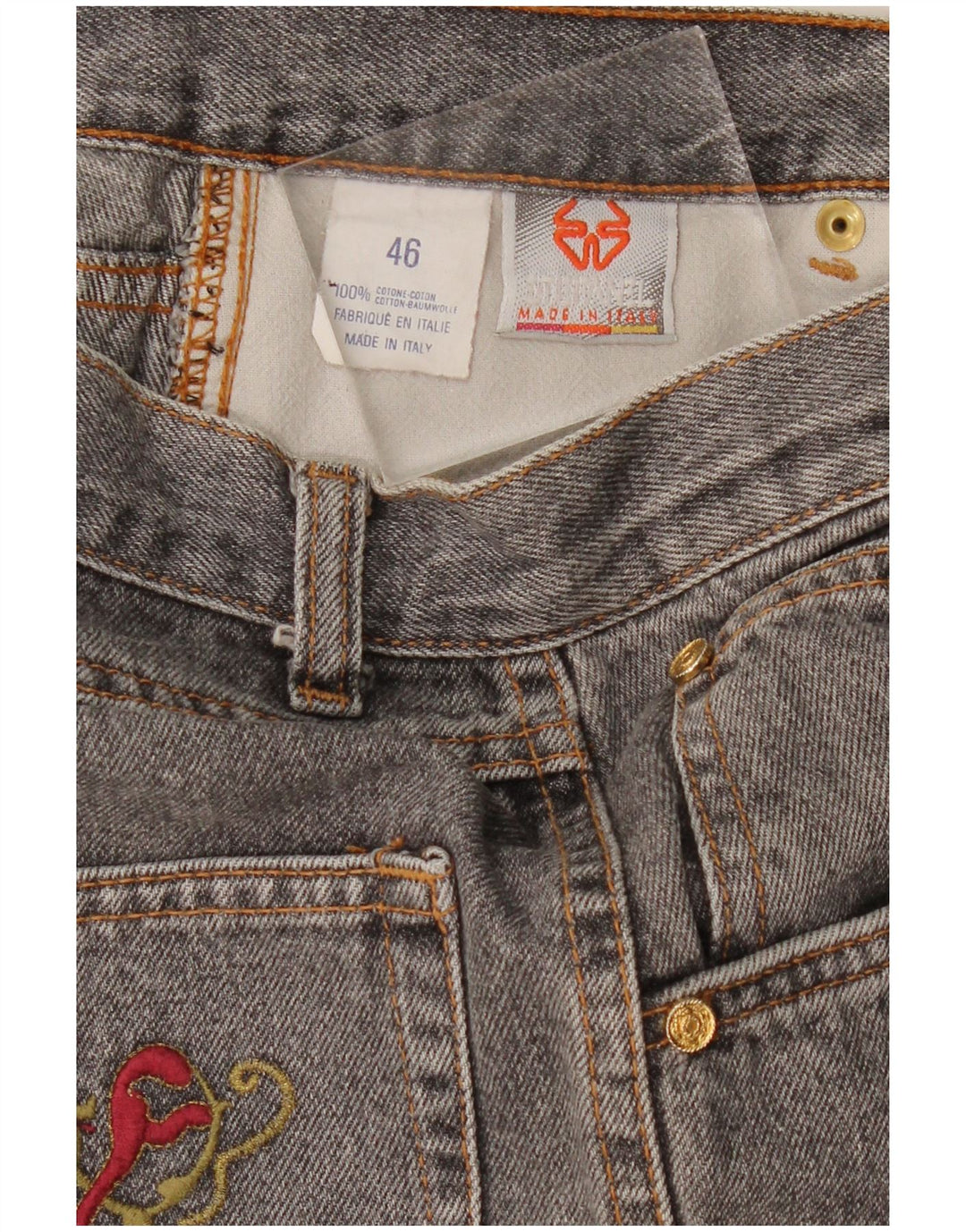 Blugi conici vintage pentru femei cu talie înaltă IT 46 Large W28 L29 Bumbac gri