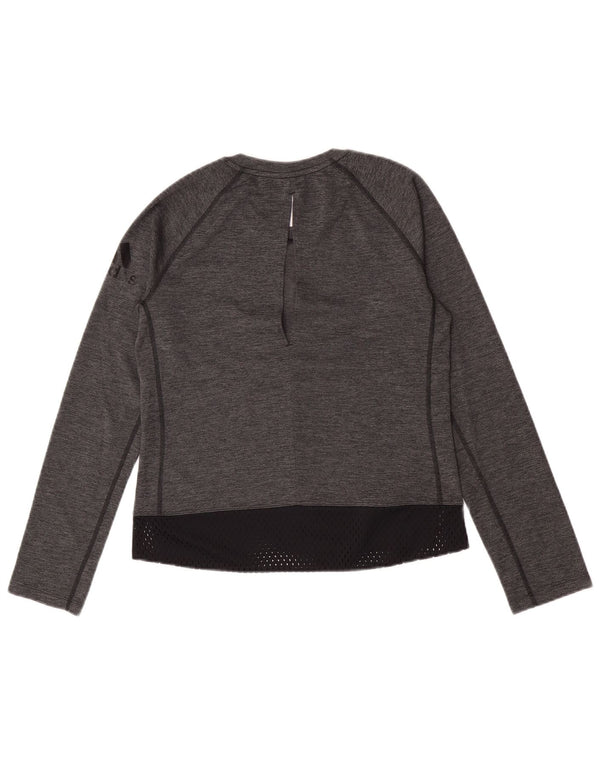 Top pentru femei Adidas cu mânecă lungă UK 4/6 XS gri poliester color bloc