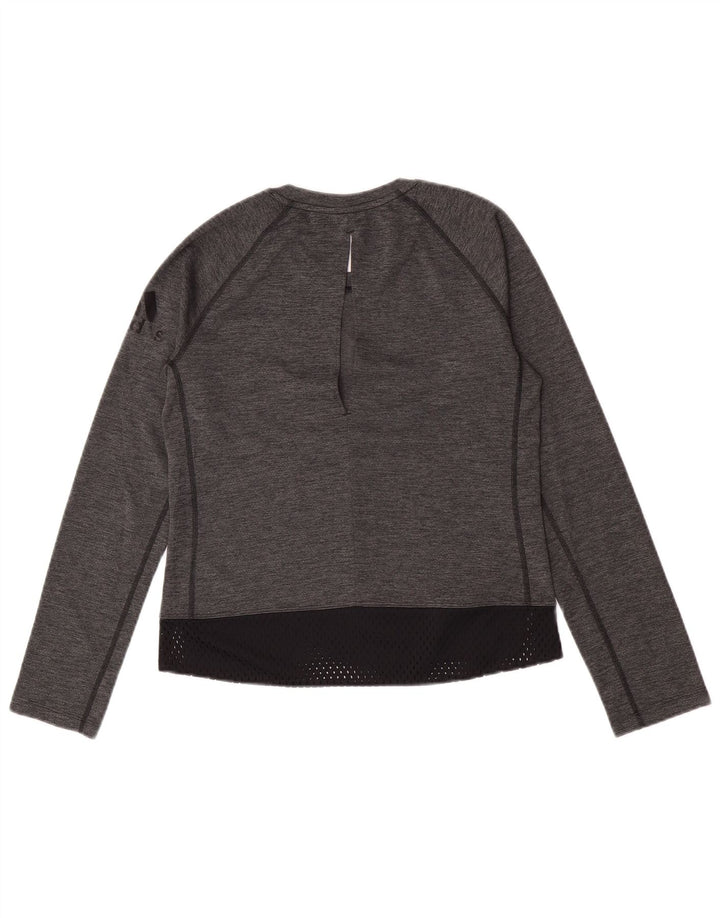 Top pentru femei Adidas cu mânecă lungă UK 4/6 XS gri poliester color bloc