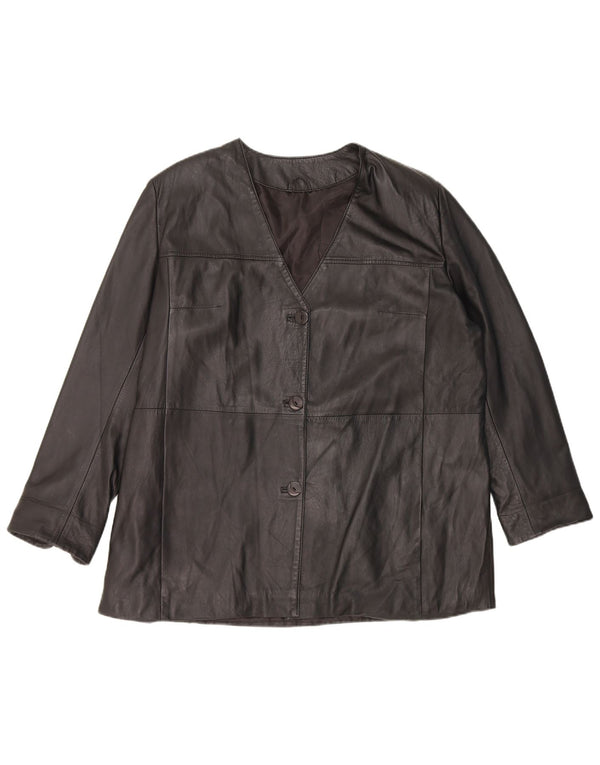 Jachetă de piele vintage pentru femei UK 16 Large Black