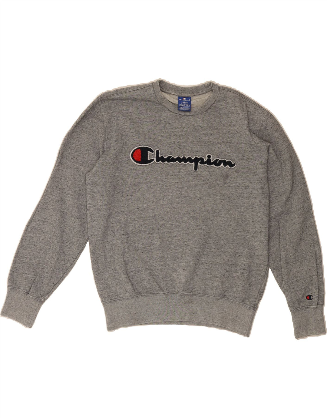 CHAMPION Womens Graphic Sweatshirt Jumper UK 16 Large Grey Flecked Vintage Champion and Second-Hand Champion from Messina Hembry 