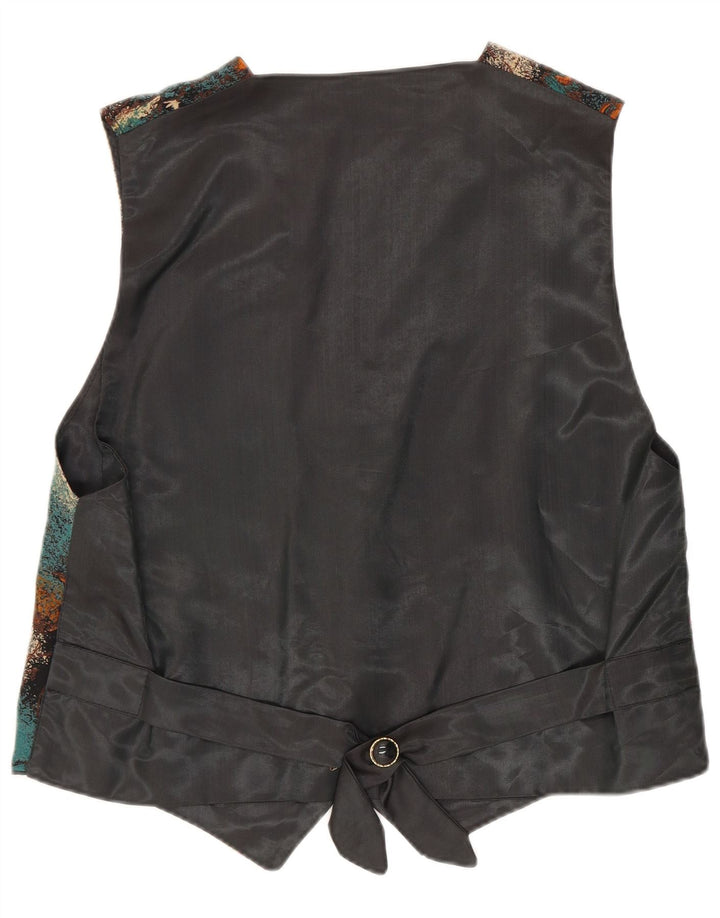 Vestă vintage cu model abstract pentru femei UK 14 Medium Multicolor