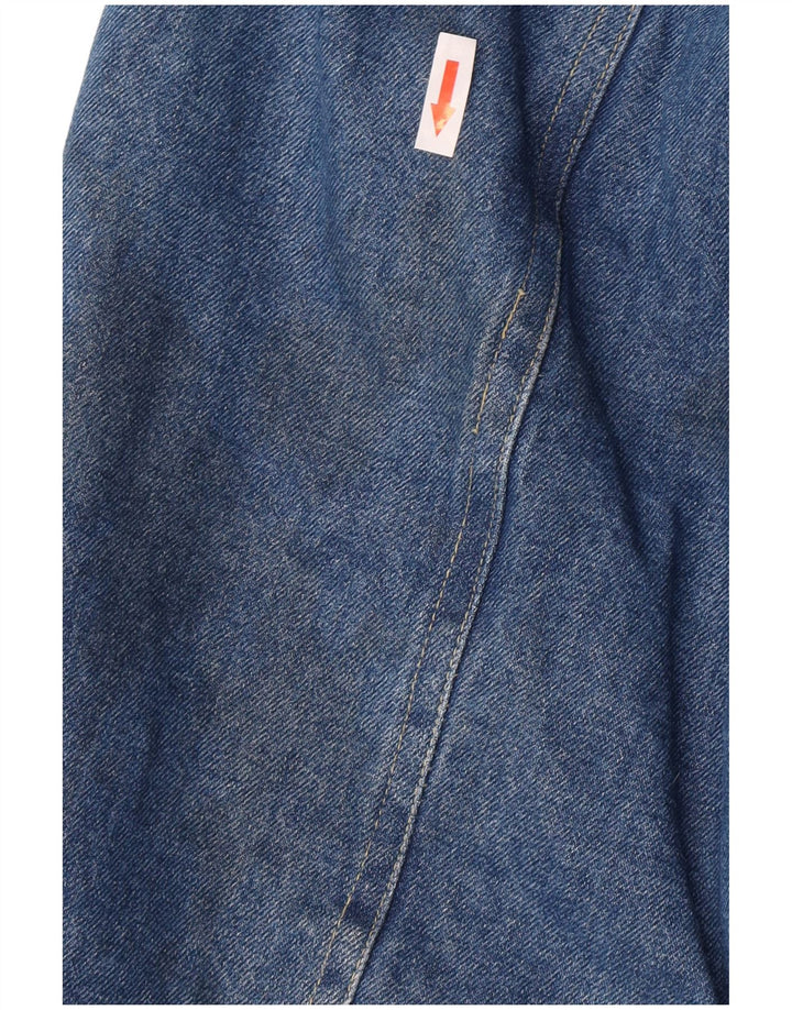 Jachetă de blugi Sherpa pentru bărbați vintage UK 38, bumbac albastru mediu