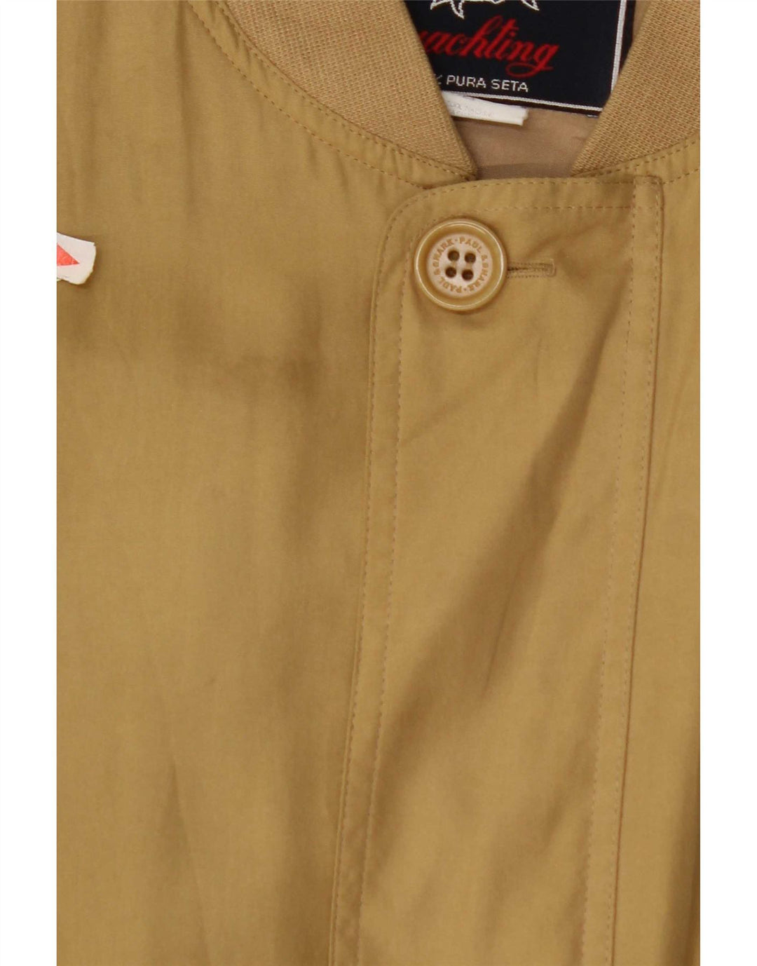 Jachetă bomber pentru bărbați Paul & Shark UK 42 XL mătase galbenă