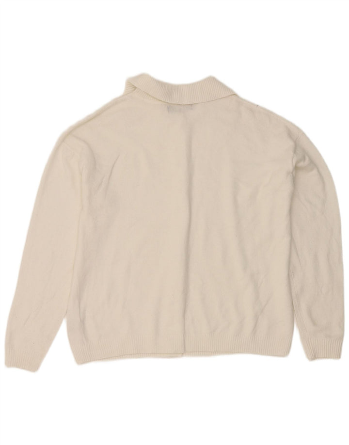 Pulover cardigan pentru femei Marks & Spencer UK 14 Poliester alb mediu