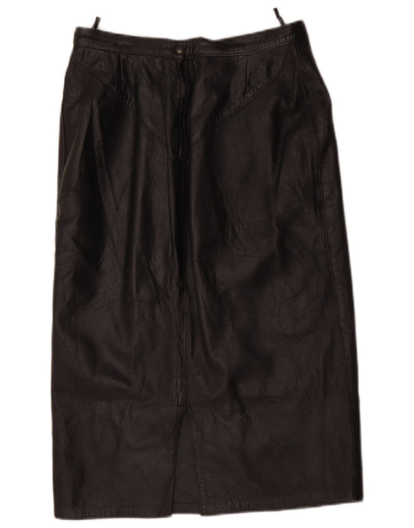 Fusta din piele vintage pentru femei W28 Medium Black