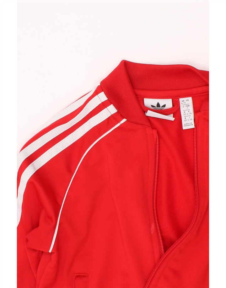 Jachetă de trening pentru băieți Adidas 6-7 ani poliester roșu