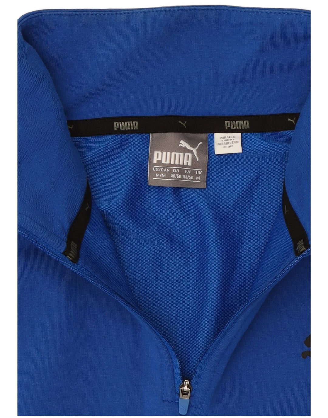 Pulover PUMA pentru bărbați, cu fermoar, cu gât, albastru mediu