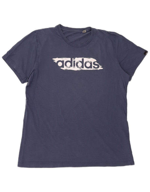 Tricou grafic pentru bărbați Adidas Top XL Bumbac bleumarin