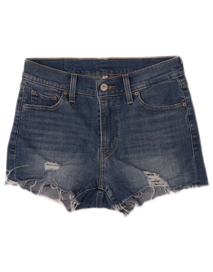 Pantaloni scurți Levi's din denim distressed W26 Small Blue