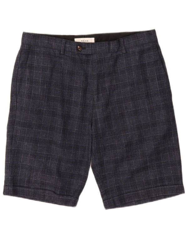 Pantaloni scurți chino pentru bărbați Reiss W30 Medium Blue Marine Check Wool
