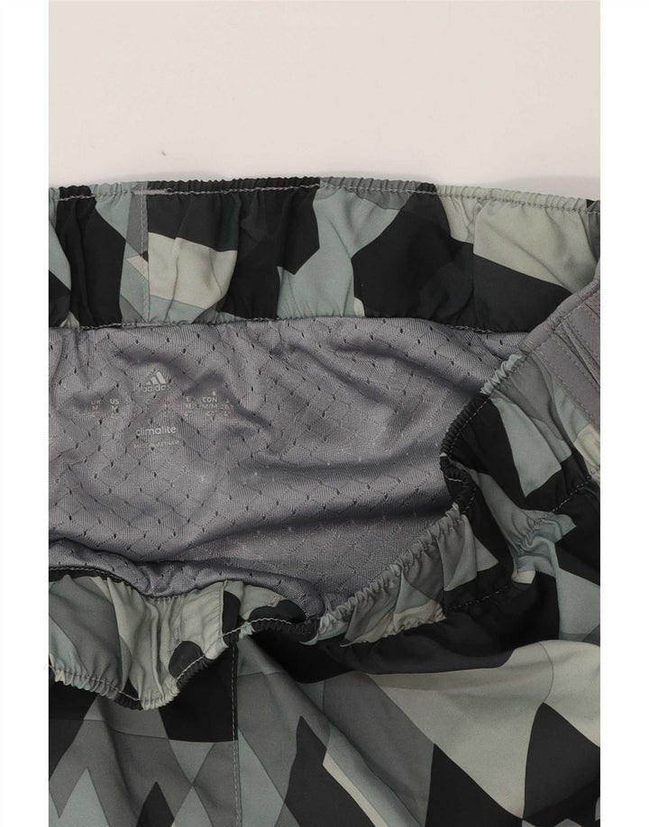 Pantaloni scurți sport Adidas pentru femei UK 14 Medium Gri Geometric