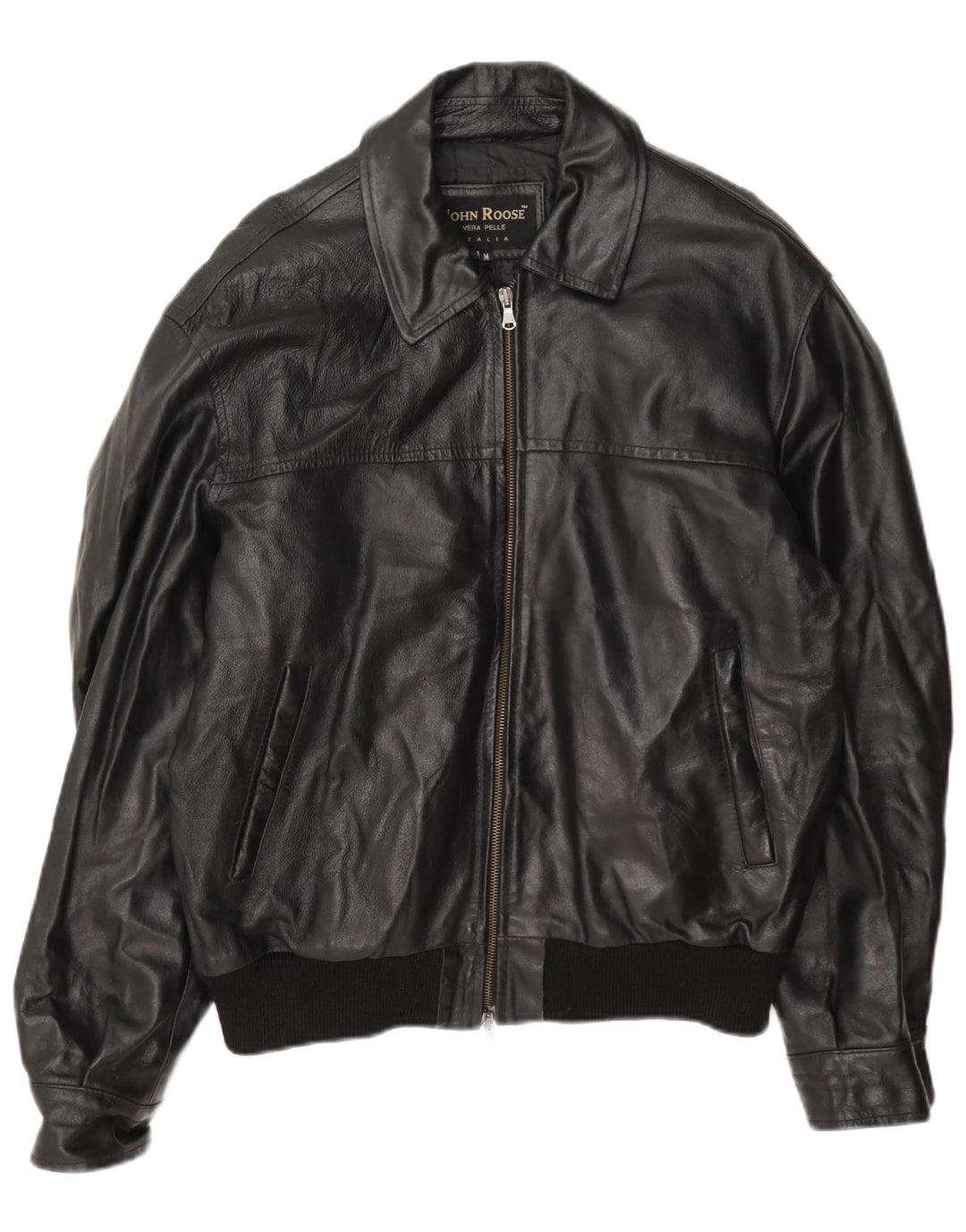 Jachetă de piele pentru bărbați John Roose UK 38 Medium Black