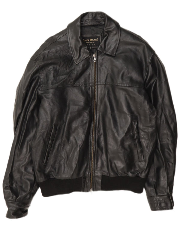 Jachetă de piele pentru bărbați John Roose UK 38 Medium Black