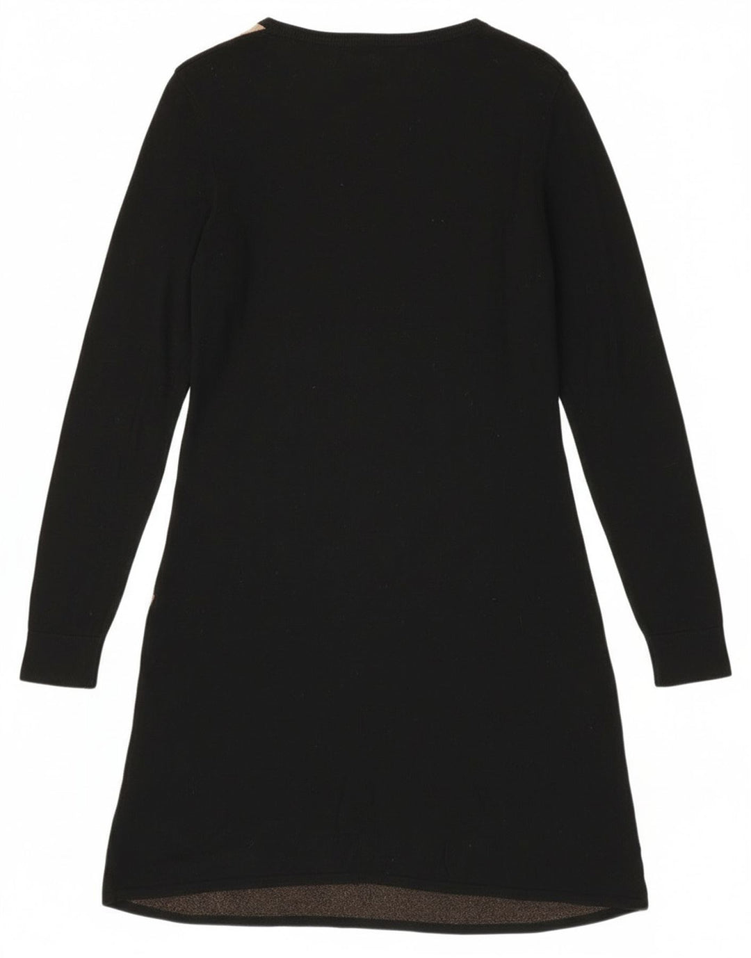 Mossimo Rochie Jumper cu mânecă lungă pentru femei UK 14, mare, negru, geometric, bumbac