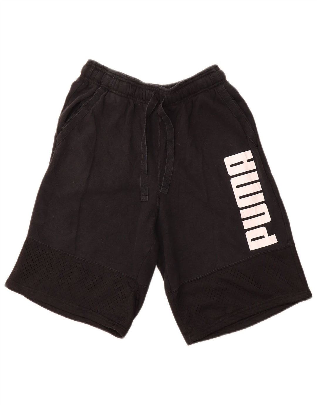 Pantaloni scurti sport grafic PUMA pentru femei UK 10, bumbac negru mic