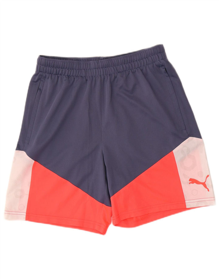 Pantaloni scurți sport grafic Puma pentru bărbați, albastru mediu, color block