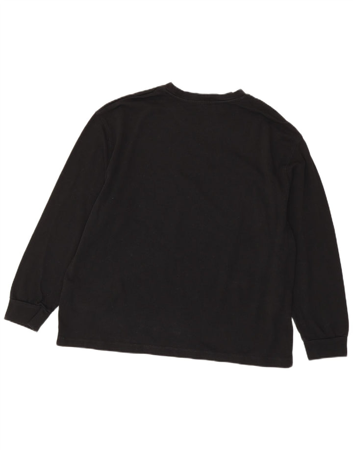 Top femeie Zara cu mânecă lungă UK 16 mare, negru, bumbac