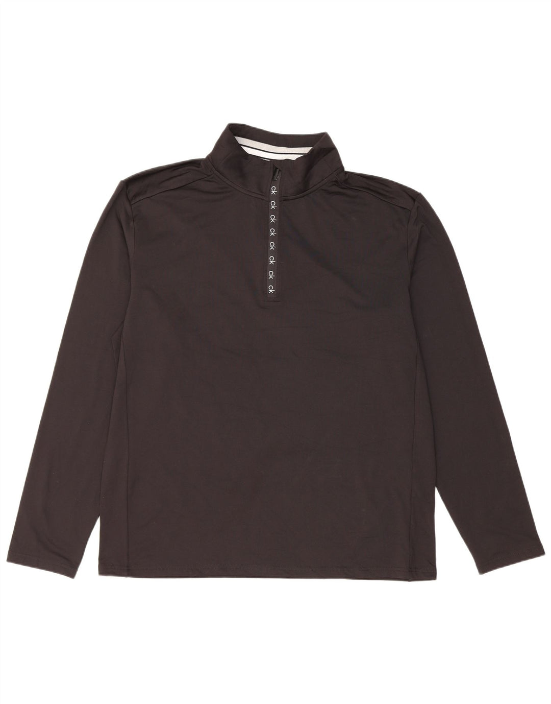 Top de trening Calvin Klein pentru bărbați, cu fermoar și gât, poliester negru