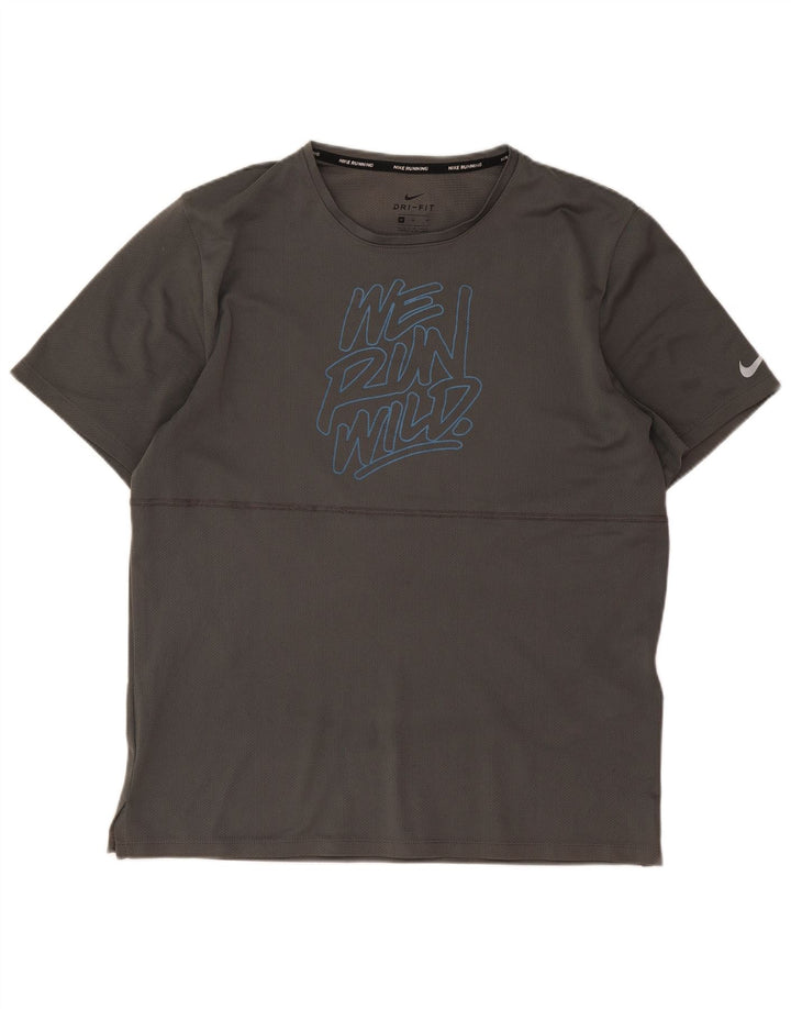 Tricou grafic Nike Dri Fit pentru bărbați Top Medium Gri Poliester