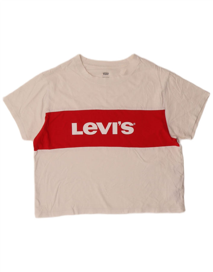 Tricou cu grafic crop Levi's Top UK 14 Medium White Colorblock