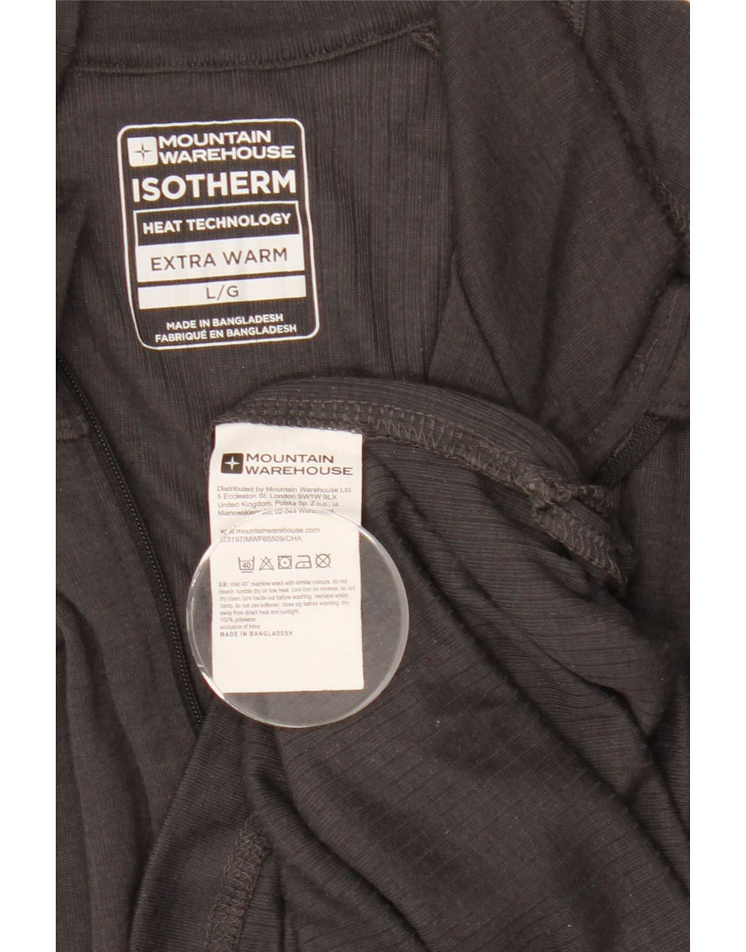 Top de trening pentru bărbați Mountain Warehouse, cu fermoar, cu gât, mare, gri