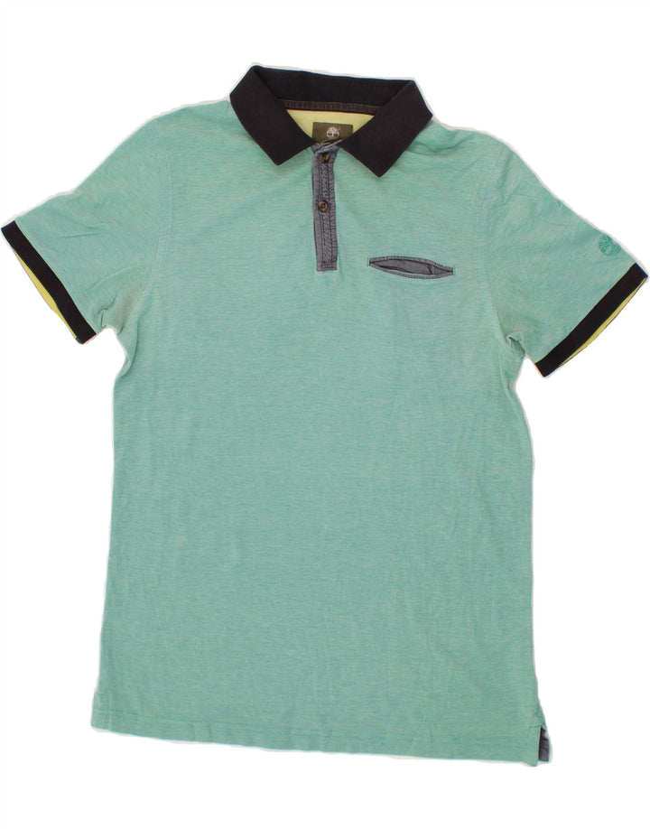 TIMBERLAND Mens Earthkeepers Slim Fit Polo Shirt Medium Turquoise Vintage Timberland and Second-Hand Timberland from Messina Hembry 
