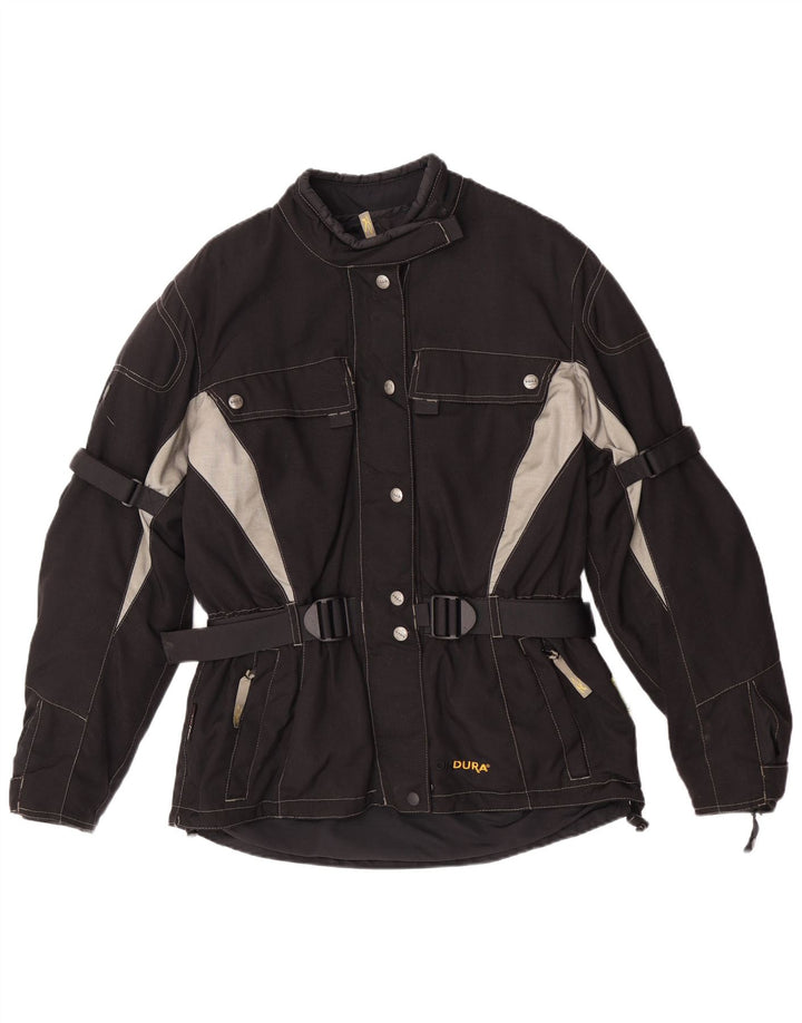 Geacă de motociclist pentru femei POLO, mărimea UK 14 Medium, culoare negru cu blocuri de culoare