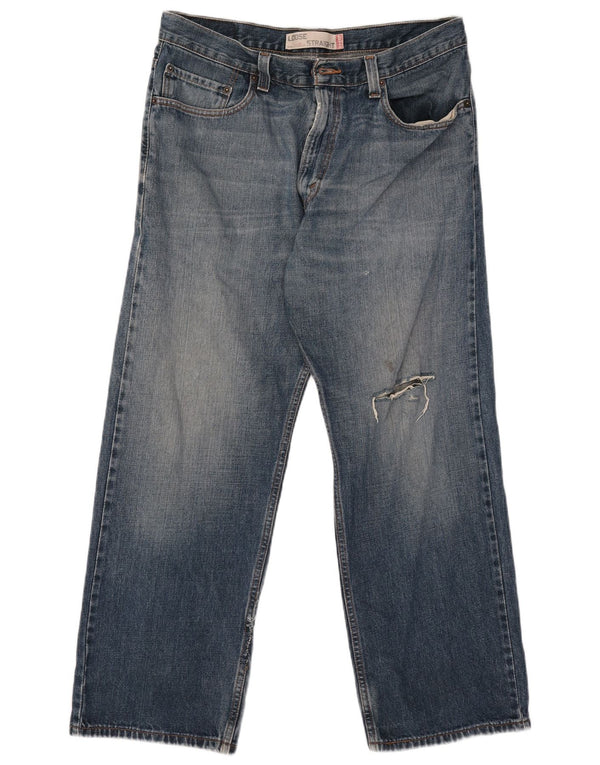 Levi's Mens 569 Loose Fit Straight Jeans W34 L30 Blue Cotton