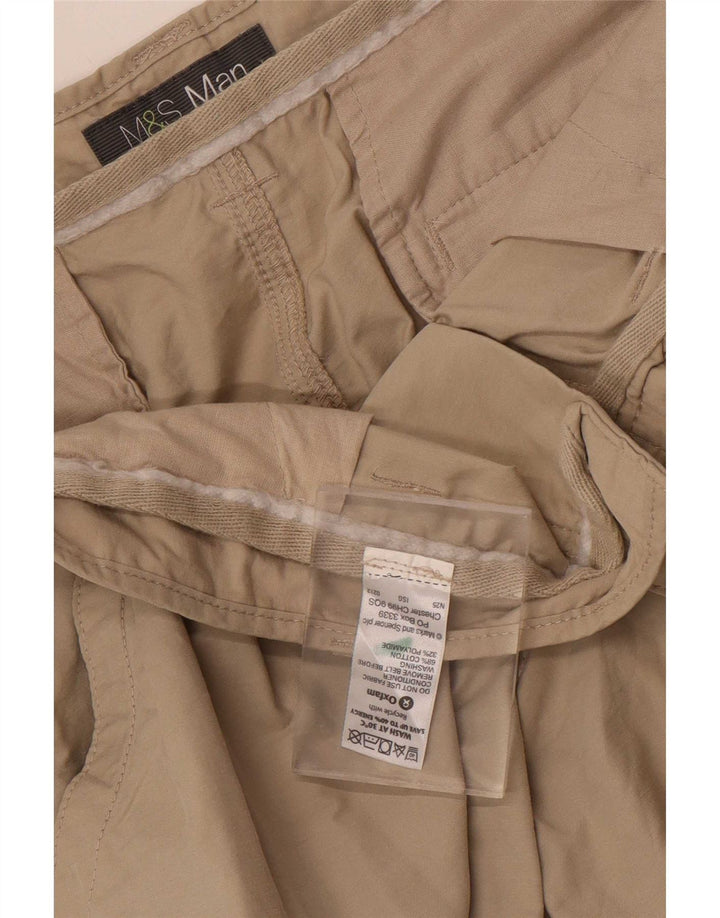 Pantaloni scurți cargo pentru bărbați Marks & Spencer W38 XL, bumbac bej