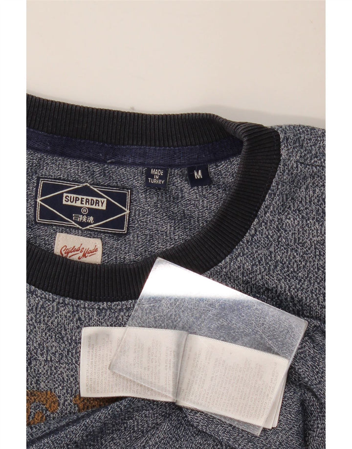 Tricou grafic pentru bărbați SUPERDRY Top mediu din bumbac cu pete albastru bleumarin