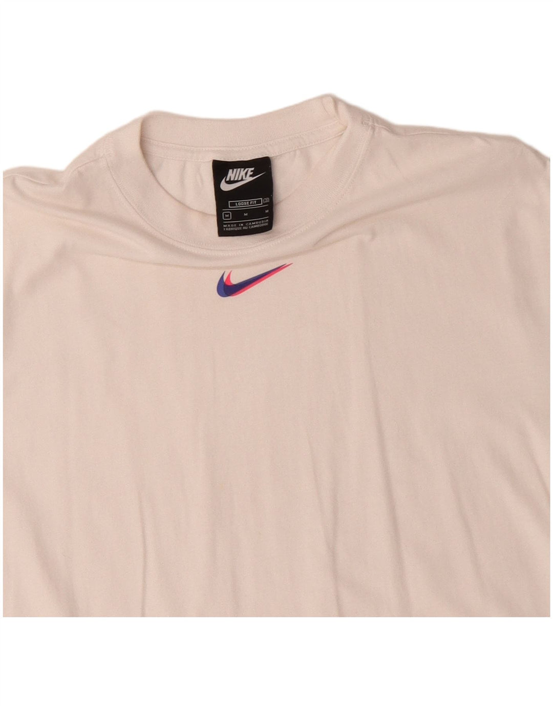 Tricou NIKE pentru femei, cu croiala largi, UK 14, bumbac alb mediu