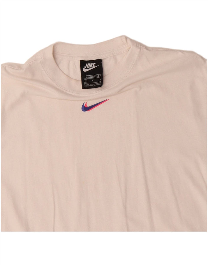Tricou NIKE pentru femei, cu croiala largi, UK 14, bumbac alb mediu