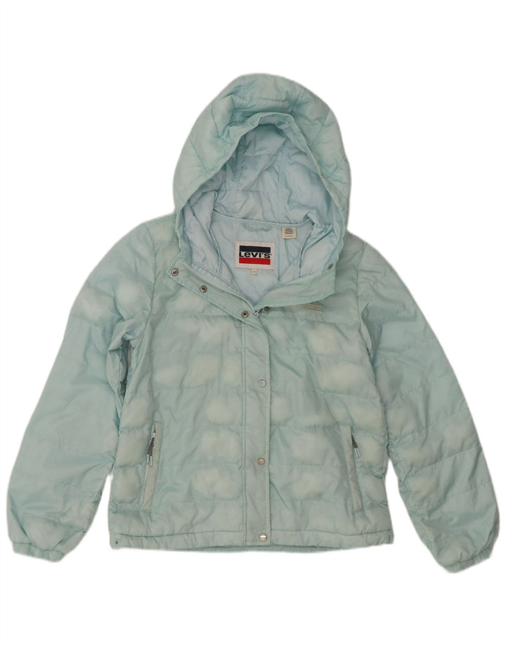 Jachetă căptușită cu glugă Levi's pentru femei UK 6 XS poliester albastru