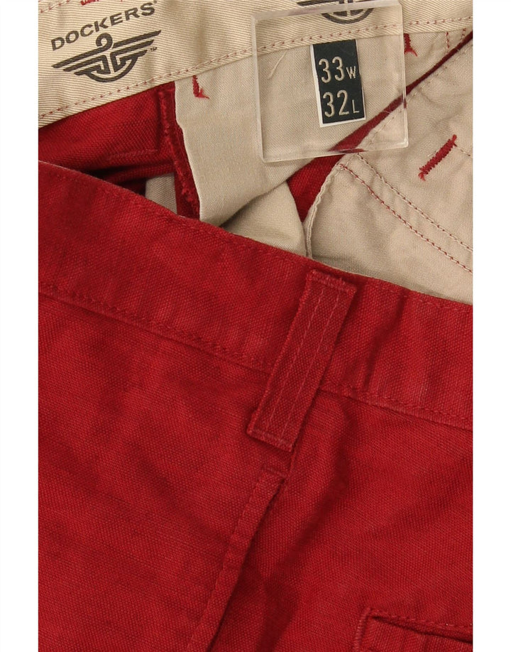 Pantaloni chino drepti pentru bărbați Dockers Khakis W33 L32 roșu