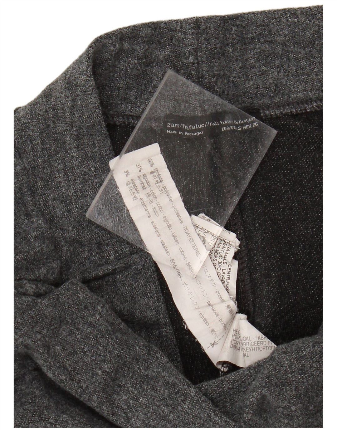 Pantaloni tăiați pentru femei Zara cu picioare largi Mici L26 L24 Poliester gri