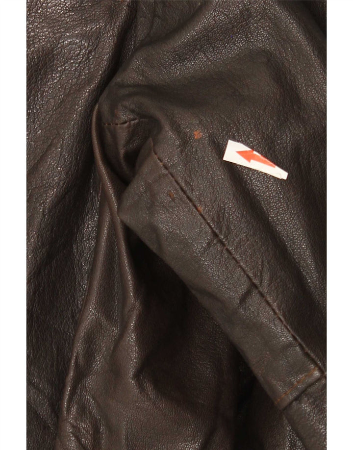 Jachetă de piele vintage pentru bărbați UK 40 mare maro