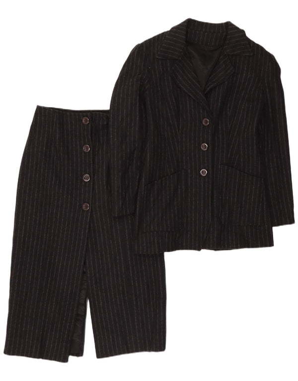 Set fuste vintage pentru femei, 3 nasturi, 2 piese UK 12 Medium W28 Black Pinstripe