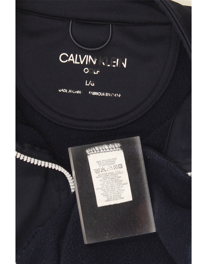 Jachetă de trening pentru bărbați Calvin Klein, poliester cu dungi mari, albastru