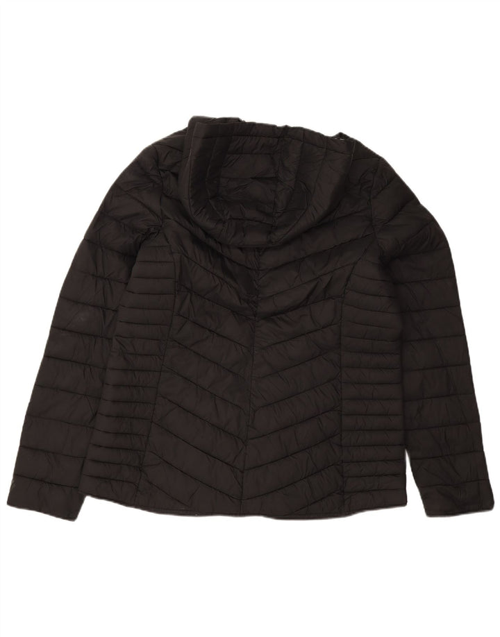 Jachetă căptușită cu glugă pentru femei Fat Face UK 12 Medium Black Nylon