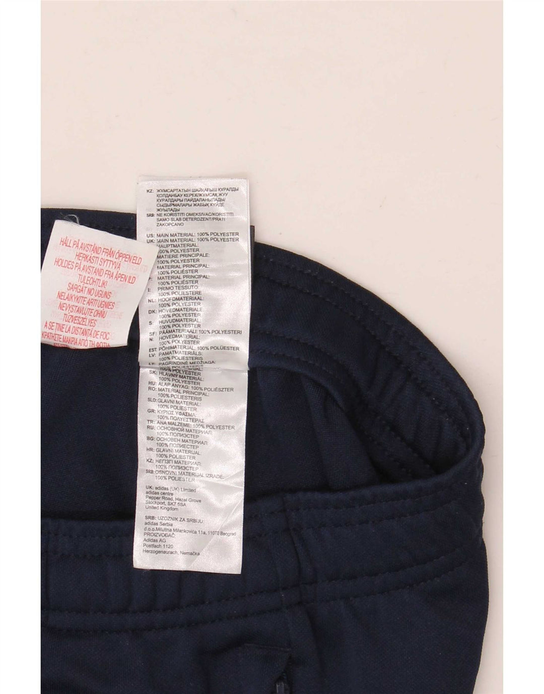 Pantaloni de trening Adidas Climalite pentru baieti 11-12 ani poliester bleumarin