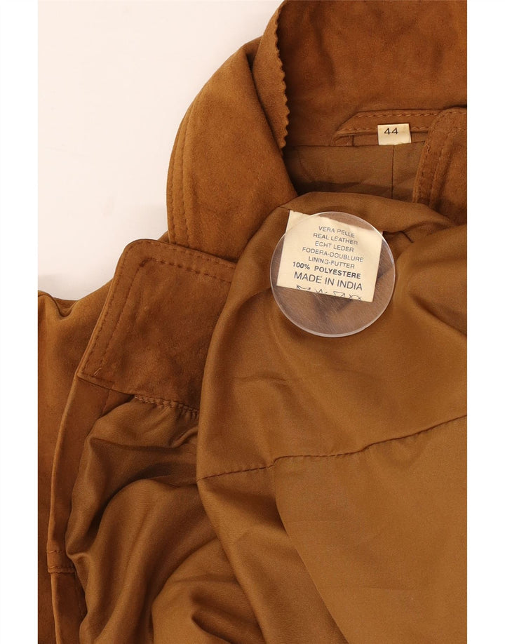 Jachetă vintage de piele intoarsa pentru femei IT 44 maro mediu din piele