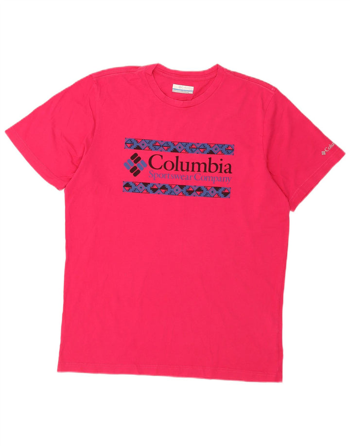 Tricou grafic pentru bărbați Columbia Top, bumbac roz mediu