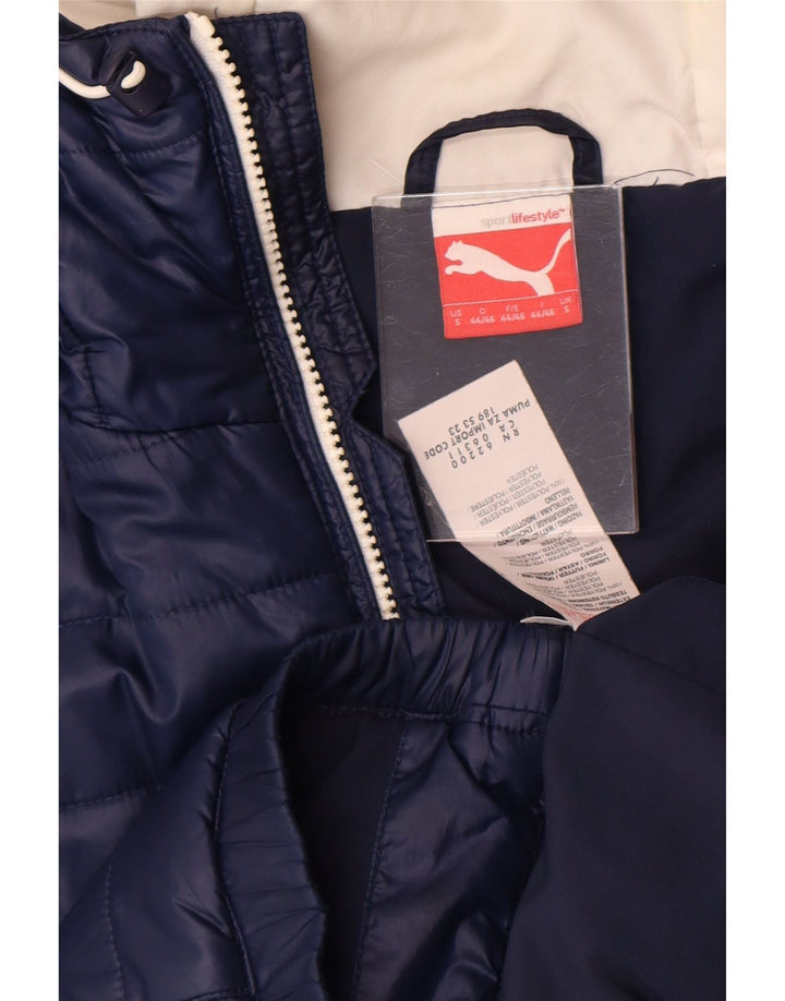 Jachetă căptușită cu glugă Puma pentru bărbați UK 36 Small Blue Colorblock Poliester