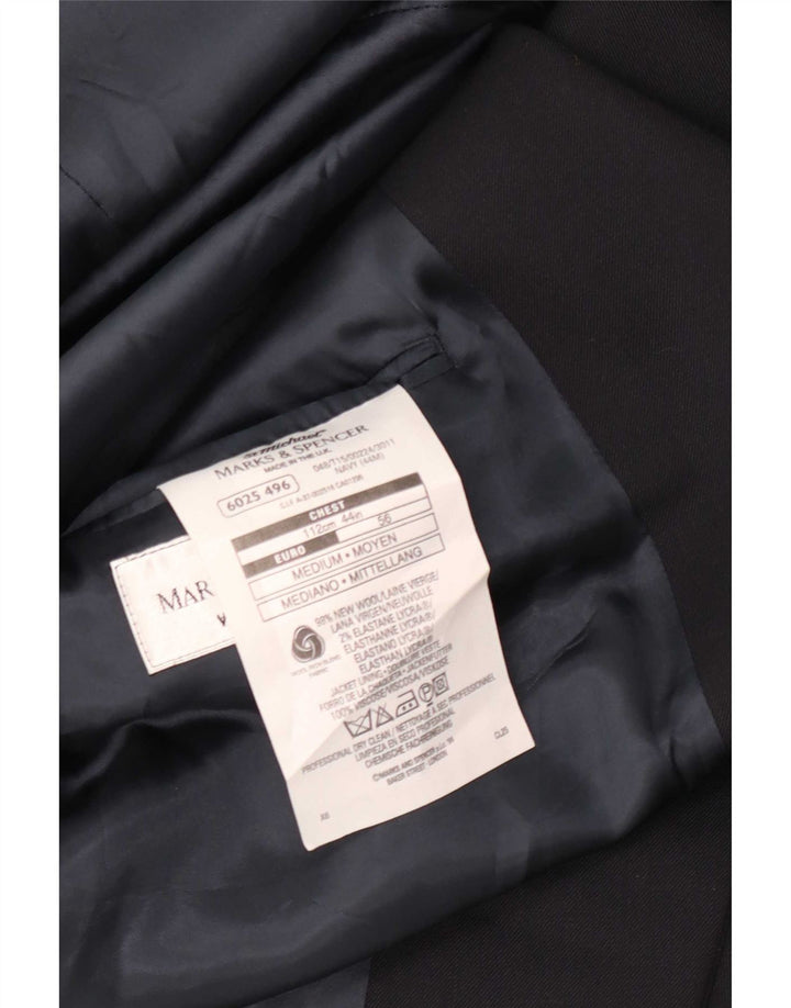 Jachetă pentru bărbați Marks & Spencer cu 2 nasturi, UK 44 XL, lână neagră