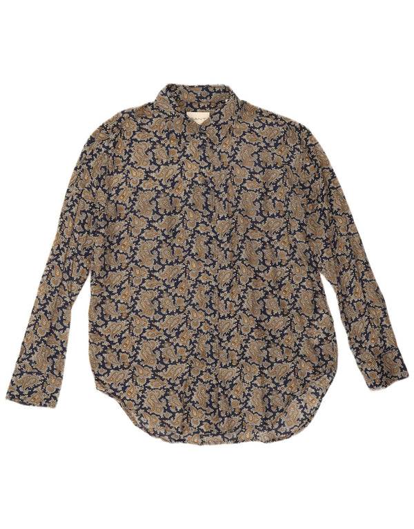 Cămașă supradimensionată pentru femei Gant UK 8, bumbac Paisley, albastru bleumarin