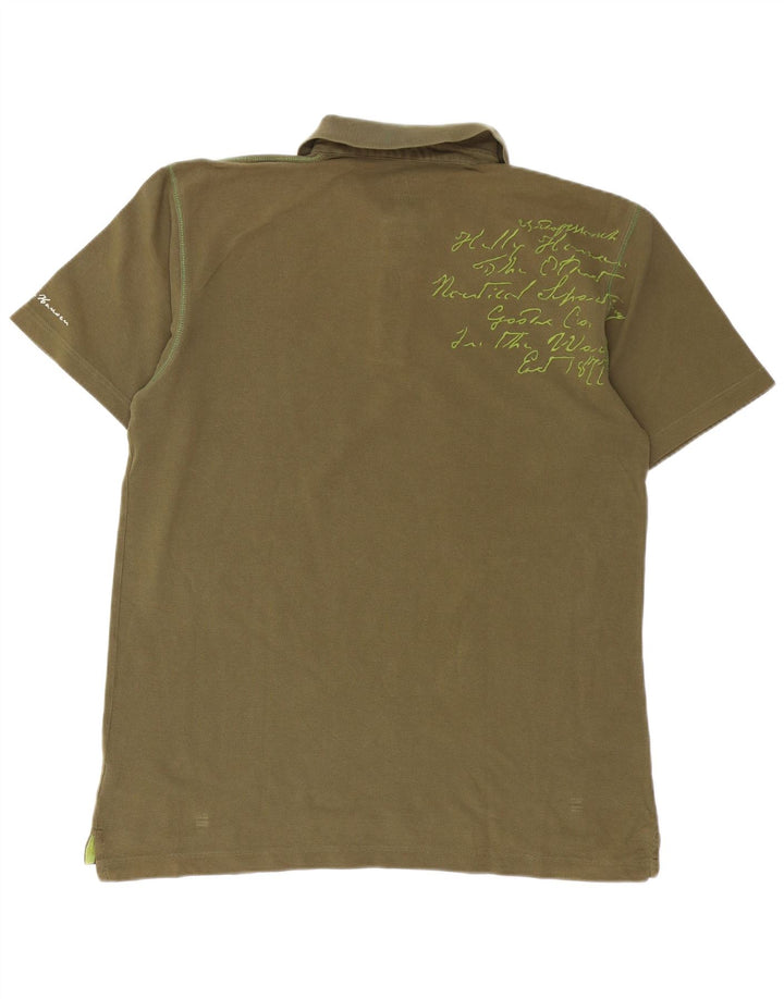 HELLY HANSEN Tricou polo cu grafică pentru bărbați, bumbac kaki mare