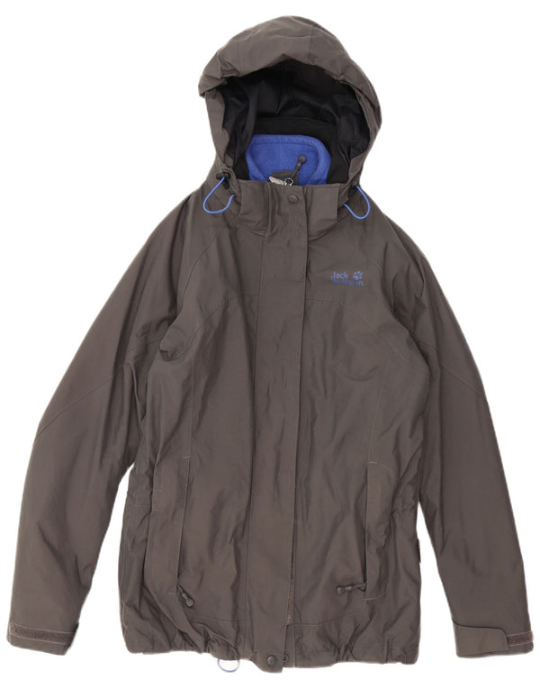 Jack Wolfskin Jachetă de vânt supradimensionată cu glugă pentru femei UK 8 Small, gri